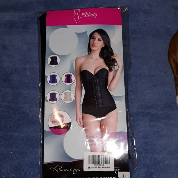 NEW NWT Atbuty Latex Waist Trainer Black Large - Picture 2 of 8